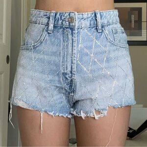 Crystal embellished Zara shorts